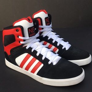 Men’s Adidas Neo High Top Sneakers 12 Red Black